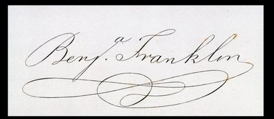 Signature of Benjamin Franklin by American School